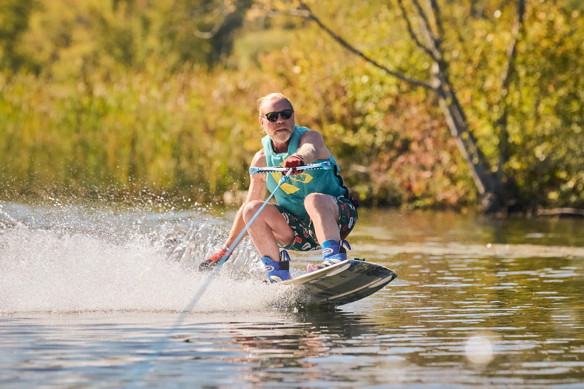 Man Water skiing on a lake
