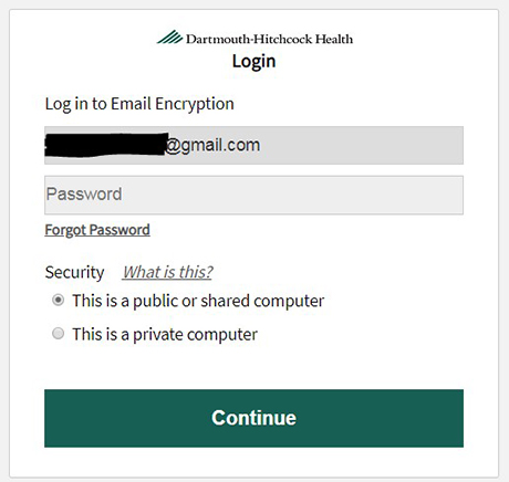 Email portal login