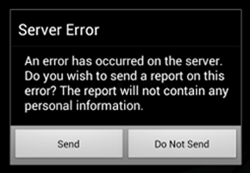 Server error Android