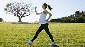 Pregnant woman walking