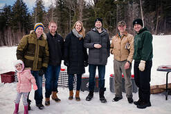 Residents at winter gathering.