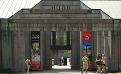 Front entrance and visitors at the Hood Museum, Hanover, NH