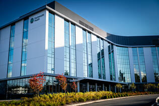 Exterior of the Patient Pavilion building at Dartmouth Hitchcock Medical Center