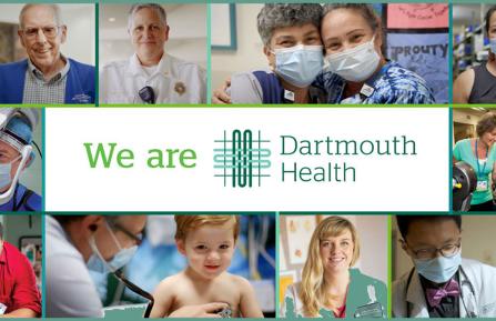 Photos of Dartmouth Health employees arranged around the message We are Dartmouth Health
