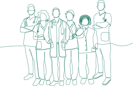 Sketch outline image of doctors