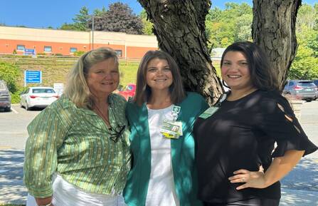 Geriatric ED champion team (from left to right): Melissa Beamer, BSN, RN, TNCC, GERO-BC; Kristie Foster, MSN, RN, GERO-BC, Emergency Department Nurse Manager and Clinical Educator; and Nichole Cassidy, MSM, Quality Improvement Specialist