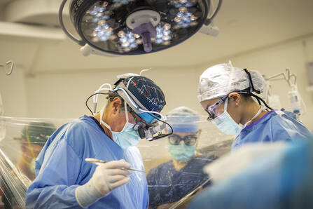 Surgery being performed by heart and vascular providers