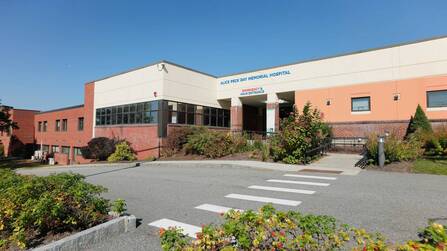 An exterior shot of Alice Peck Day Memorial Hospital