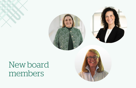 A Dartmouth Health graphic with three photos of the new appointees 