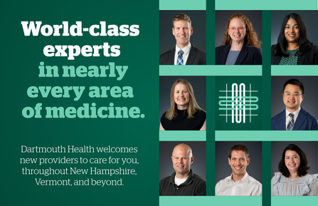 A graphic that reads 'world class experts in nearly every area of medicine' with pictures of eight people.