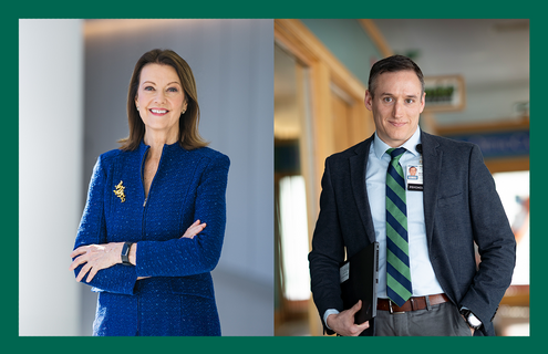 Dartmouth Health CEO and president Joanne M. Conroy, MD and director of Dartmouth Health’s Anxiety Disorders Service, Robert E. Brady, PhD