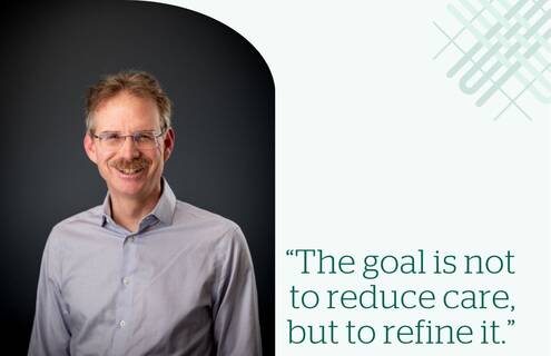 A Dartmouth Health branded graphic with a photo of Florian R. Schroeck.