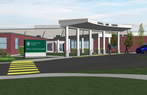 A mock-up image of New London Hospital's new Surgical Care Center.
