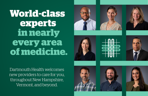 A graphic that reads 'world class experts in nearly every area of medicine' with pictures of eight people.