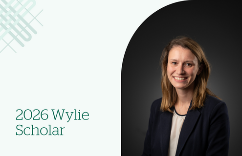 A photo of Brianna Krafcik, MD, MS, and text that reads "2026 Wylie Scholar"