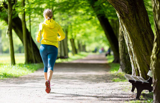 A woman running