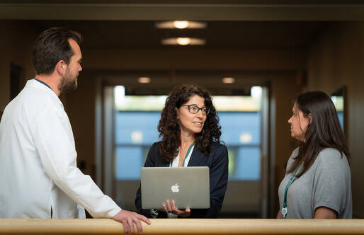 Geriatric Psychiatrist Dax C. Volle MD (left), Neuropsyschologist Karen E. Blackmon, PhD (center), and Brain Health Navigator, Corie Crane, DNP, APRN, PMHNP-BC (right)