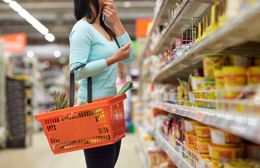 woman shopping in grocery store