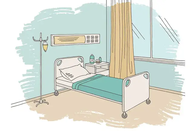 Illustration of a hospital bed