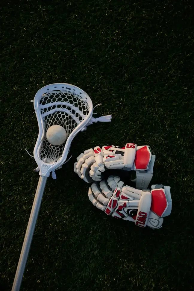 Lacrosse stick and gloves