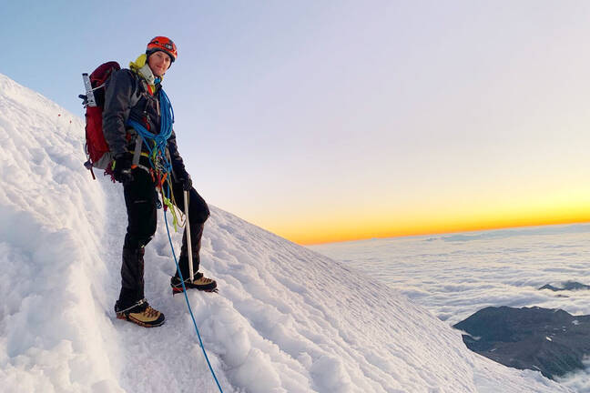 Winter mountain climbing